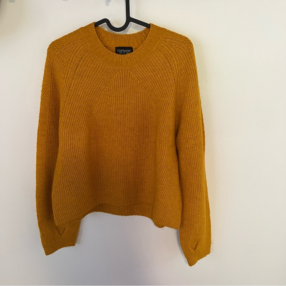 Topshop Golden Yellow Crew Neck Sweater